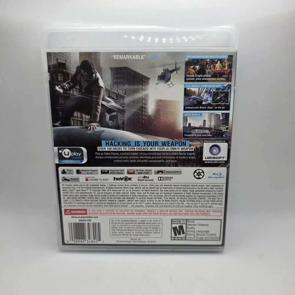 Watch Dogs PS3 Walmart Edition Exclusive 60 Min Gameplay Sony PlayStation 3 CIB